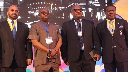 (L-r): Tejas Mehta, general manager, IBM Central and West Africa; Dr. Vincent Olatunji, acting DG, NITDA: Dipo Faulkner, country general manager, IBM Nigeria; Otunba Bimbola Ashiru, commissioner of Commerce & Industry at the IBM Business Connect 2016 Conference in Lagos.
